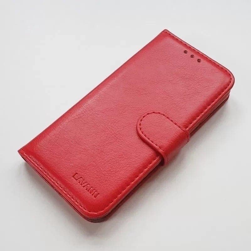 8719122657864.jpg IPHONE 14 PRO MAX LAVANN PROTECTION LEATHER CASE RED - Image 1
