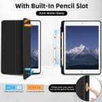 IPAD 2019 / 2020 / 2021 10.2 LUXURY SMART TABLET CASE WITH PEN SLOT BLACK