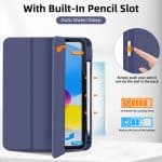IPAD 10th 2022 / 11th 2025 A16 10.9 LUXURY SMART TABLET CASE WITH PEN SLOT BLUE