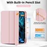 IPAD 10th 2022 / 11th 2025 A16 10.9 LUXURY SMART TABLET CASE WITH PEN SLOT PINK