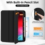 IPAD AIR 4 / 5 / 6 / 7 / 8 / AIR 11  10.9 LUXURY SMART TABLET CASE WITH PEN SLOT BLACK